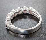 Серебряное кольцо с альмандинами гранатами и аметистом Серебро 925