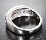 Стильное серебряное кольцо с аметистами