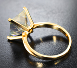Золотое стильное кольцо с крупным муассанитом 6,37 карата