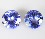 Пара танзанитов высокой чистоты 1,11 карата 