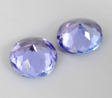 Пара танзанитов высокой чистоты 1,11 карата 