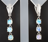 Прелестные серебряные серьги с кристаллическими эфиопскими опалами Серебро 925