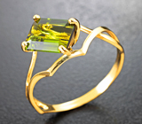 Золотое кольцо с ярким турмалином высокой чистоты 1,86 карата