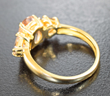 Золотое кольцо с персиковыми морганитами различных огранок 2,25 карата