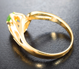 Золотое кольцо с насыщенным уральским демантоидом 0,75 карата