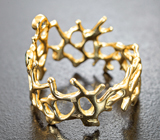 Золотое кольцо с яркими уральскими александритами 0,2 карата и бриллиантом Золото