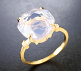 Золотое кольцо с лавандовым аметистом авторской огранки 6,92 карата Золото