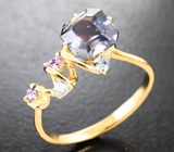 Золотое кольцо с редким полихромным сапфиром со сменой цвета 1,72 карата Золото