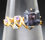 Золотое кольцо с редким полихромным сапфиром со сменой цвета 1,72 карата Золото