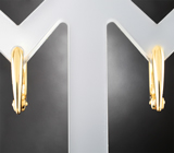 Золотые серьги со съемными подвесами с топовым золотисто-розовым жемчугом 19,2 карата Золото
