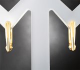 Золотые серьги со съемными подвесами с топовым золотисто-розовым жемчугом 19,2 карата