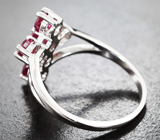 Замечательное серебряное кольцо с рубинами Серебро 925