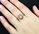 Серебряное кольцо с ограненным эфиопским опалом и разноцветными сапфирами Серебро 925