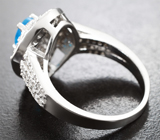 Эффектное серебряное кольцо с «неоновым» апатитом Серебро 925