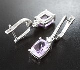 Чудесные серебряные серьги с аметистами Серебро 925