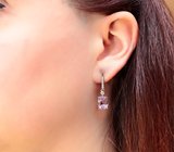 Чудесные серебряные серьги с аметистами Серебро 925