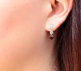 Изящные серебряные серьги с альмандинами гранатами и кристаллическими эфиопскими опалами