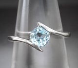 Чудесное серебряное кольцо с голубым топазом Серебро 925