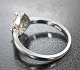 Праздничное cеребряное кольцо с турмалином и сапфирами