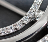 Эффектная серебряная брошь с рубинами Серебро 925