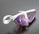 Серебряный кулон с резным аметистом 13,44 карата Серебро 925