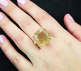 Серебряное кольцо с цитрином 19,5 карата Серебро 925