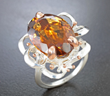 Серебряное кольцо с цитрином 12,58 карата
