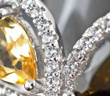 Праздничное серебряное кольцо с разноцветными турмалинами и цитрином