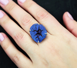 Золотое кольцо с пронзительно-синей жеодой азурита 21,22 карата
