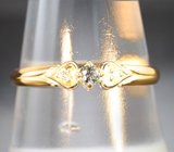 Золотое кольцо с насыщенным уральским александритом 0,1 карата и бриллиантами