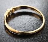 Золотое кольцо с насыщенным уральским александритом 0,1 карата и бриллиантами