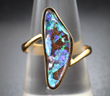 Золотое кольцо с ярчайшим австралийским болдер опалом 4,5 карата Золото