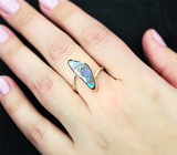 Золотое кольцо с ярчайшим австралийским болдер опалом 4,5 карата Золото