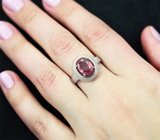 Стильное серебряное кольцо с рубином Серебро 925