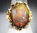 Кольцо с кристаллическим черным опалом 17,14 карата