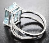 Кольцо с аквамарином 4,08 карата и бриллиантами Золото