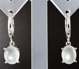 Изящные серебряные серьги с лунным камнем