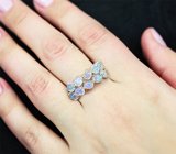 Серебряное кольцо с кристаллическими эфиопскими опалами