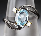 Серебряное кольцо с голубым топазом