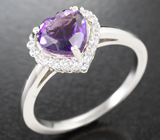 Яркий cеребряный комплект с аметистами