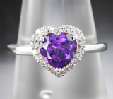 Яркий cеребряный комплект с аметистами