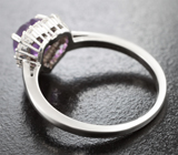 Яркий cеребряный комплект с аметистами