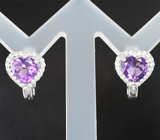 Яркий cеребряный комплект с аметистами