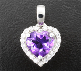 Яркий cеребряный комплект с аметистами