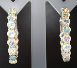 Великолепные серебряные серьги с ограненными эфиопскими опалами Серебро 925