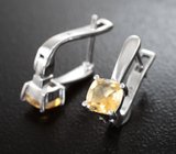Изящные серебряные серьги с цитринами