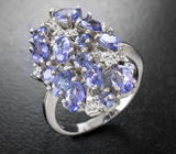 Роскошный серебряный комплект с танзанитами Серебро 925