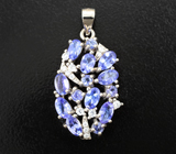 Роскошный серебряный комплект с танзанитами Серебро 925