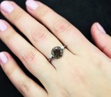 Стильное серебряное кольцо с дымчатым кварцем