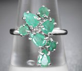 Серебряное кольцо с изумрудами